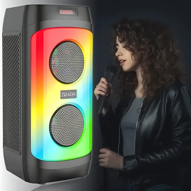 Колонка музична портативна Bluetooth ZQS4246, 30Вт, 2 динаміка, FM-радіо, LED підсвітка, еквалайзер Київ - фото 9