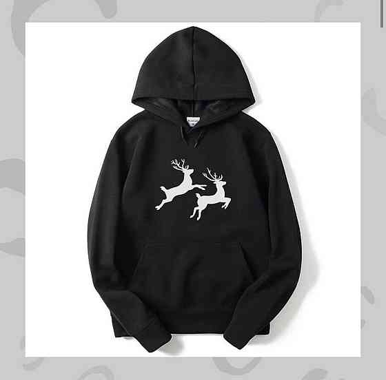 Мужской\Женский  худи с  капюшоном .100% хлопок - Олени Черновцы