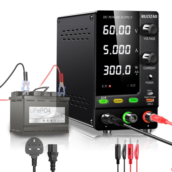 Лабораторний блок живлення RUZIZAO SPPS-C605C 60В 5А 300Вт, зарядка АКБ, OCP, USB-C/USB-A, CV/CC Київ