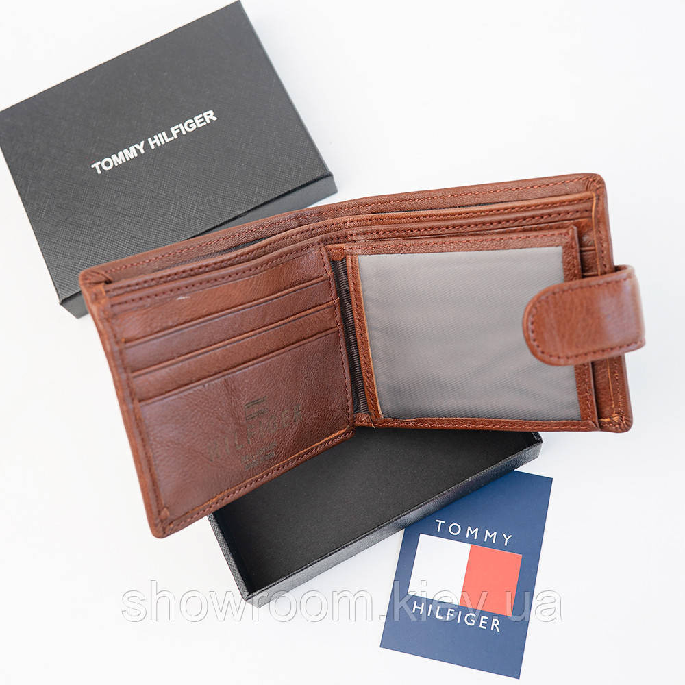 Мужское кожаное портмоне на кнопке TH (2081) brown Киев - изображение 2