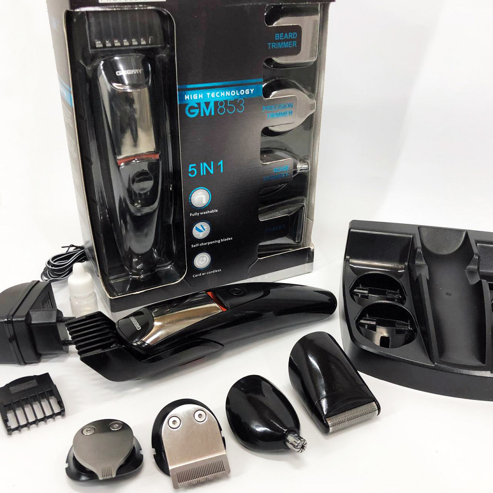 Надійна машинка для стрижки Geemy GM-853, Набір для видалення волосся із зарядним пристроєм FI-29 Львів - фото 17
