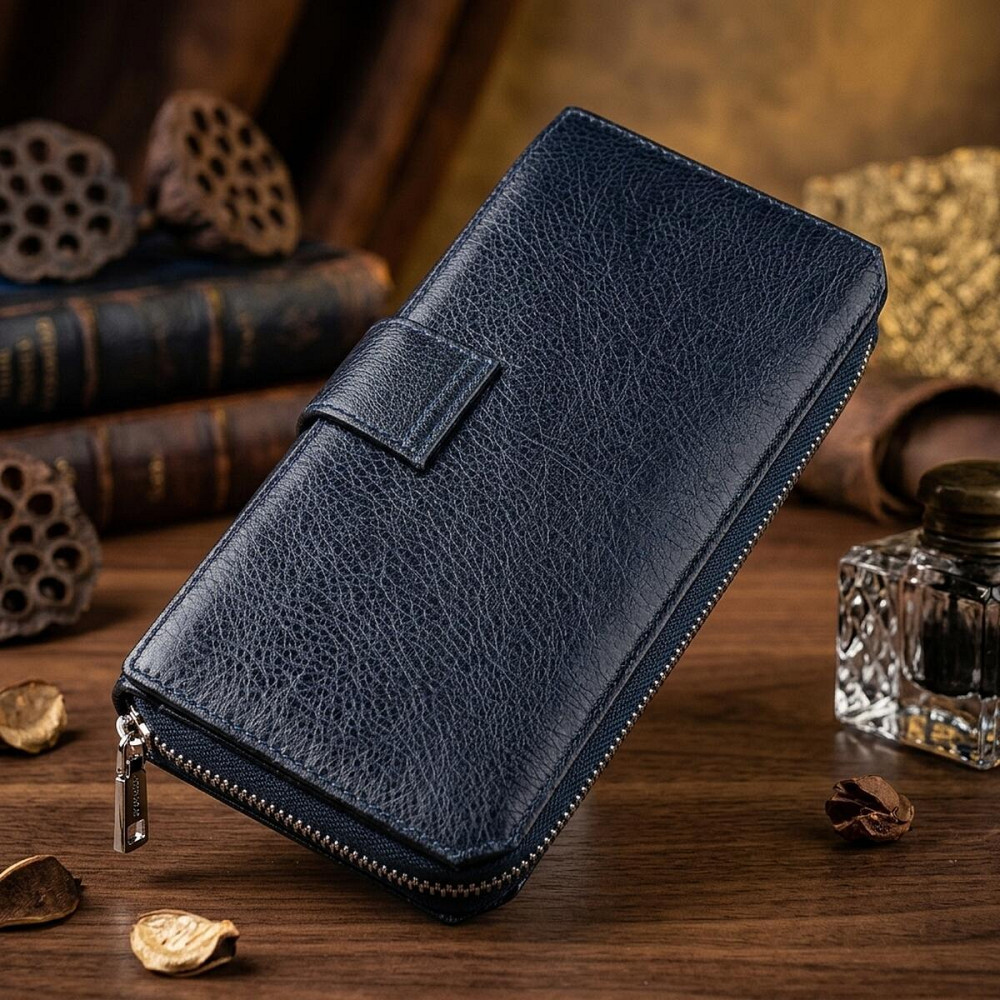 Чоловічий гаманець ST Leather 18454 (ST128) шкіряний Синій Київ - фото 10