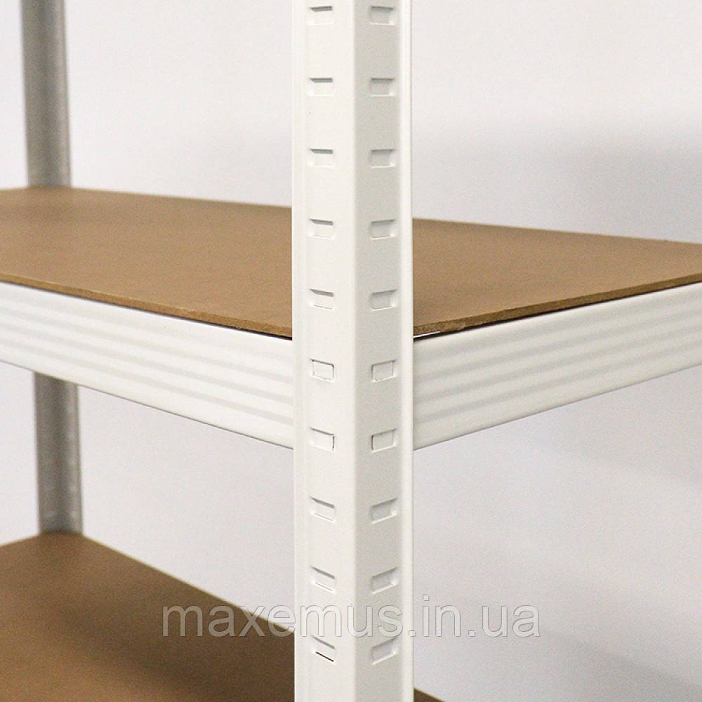 Стелаж металевий поличковий 180х90х40 Металевий стелаж у підвал оцинкований з полицею МДФ білий Мостиська - фото 9