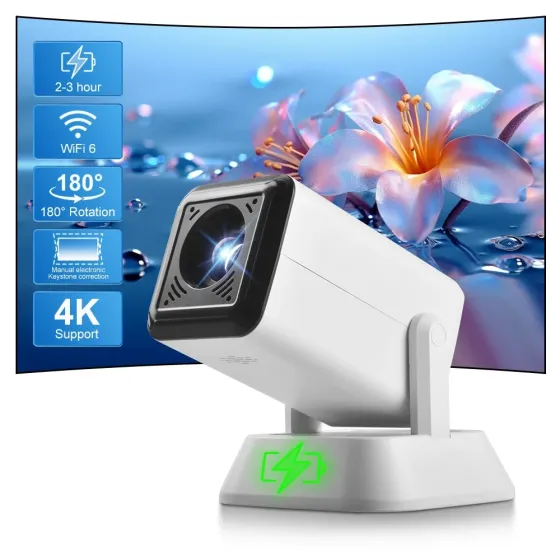 Портативный аккумуляторный проектор SMART Q7 Android HD 1280×720, 4000 мАч, автоматический фокус, 130 дюймов Одесса