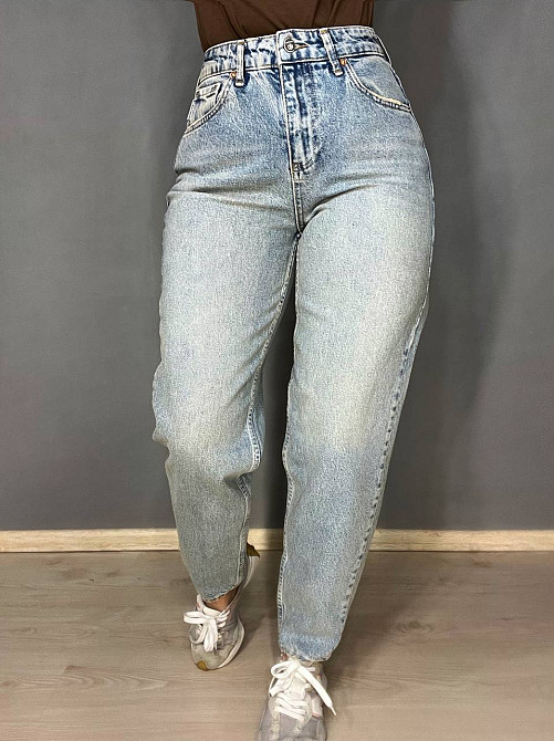 Джинси жіночі Mikaletta 3249-13254 MOM RELAX jeans банани висока посадка стрейчеві блакитні , блакитний, З4, 34, 100 см, 126 см Київ - фото 7