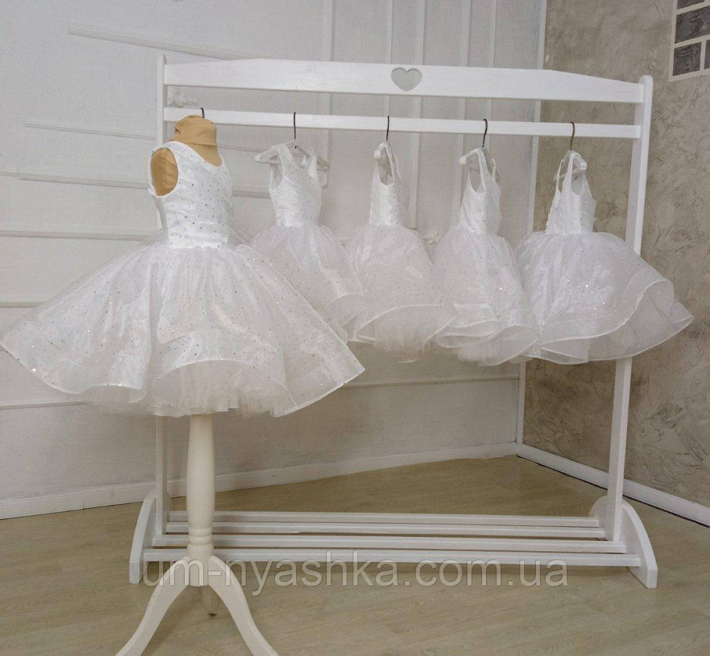 Сукня Сніжинка Біле ошатне плаття для дівчинки Еліс з блискітками Біле 86-110 Кривий Ріг - фото 3
