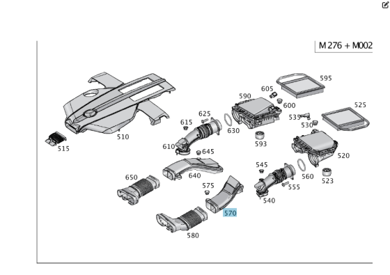 Mercedes-Benz  A2760902537 Впускний повітропровід на двигун (задня частина зліва) C-Class W205 GLC X253 E-class W213 E-class Coupe C238 E-class W212 Одесса