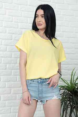 Літня блузка футболка вільного крою "Moment" оптом | Норма і батал 46-48, Жовтий Київ