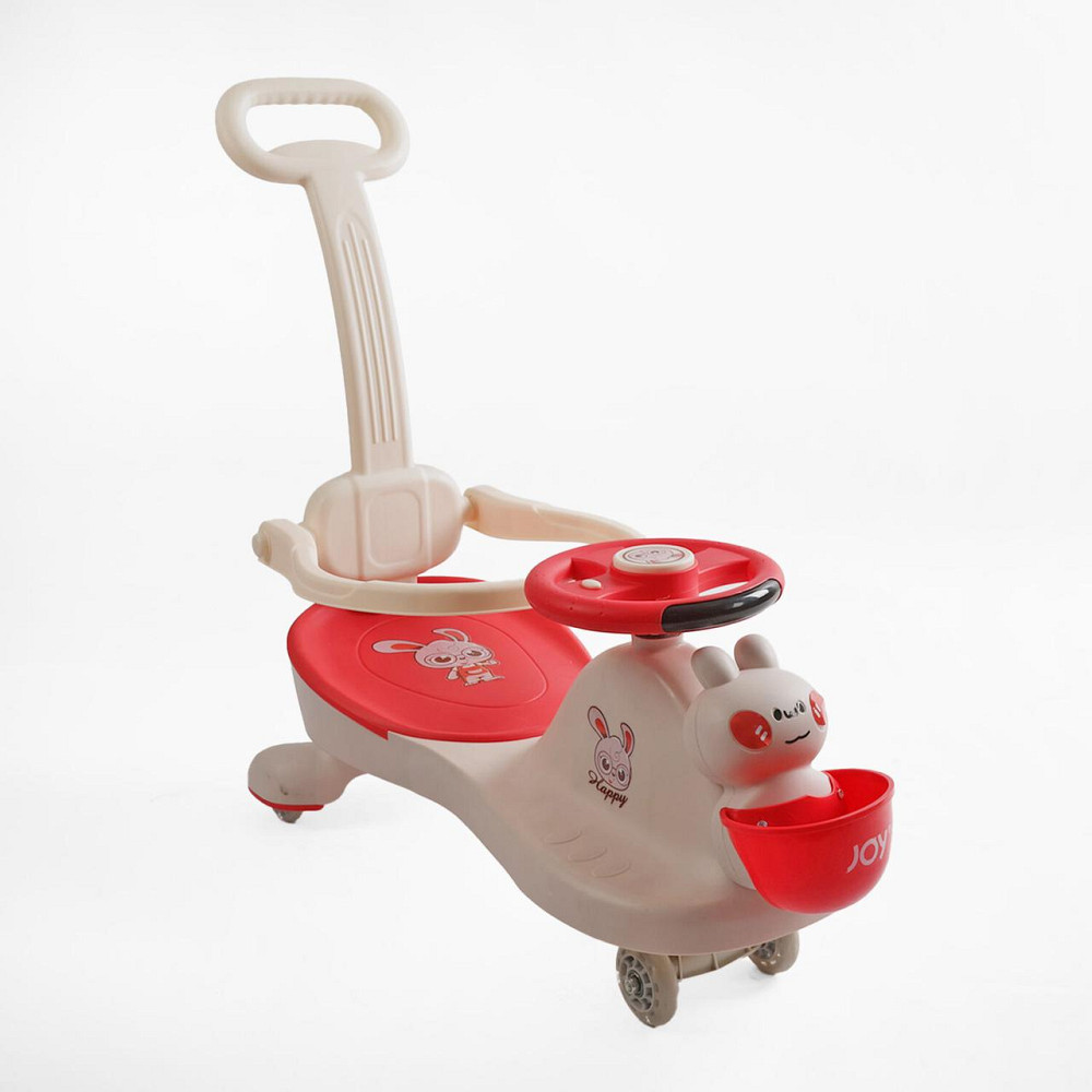 Каталка-толокар JOY колеса PU зі світлом музика захисний бампер батьківська ручка Біло-червона (LD-407-29) Чернигов - изображение 1