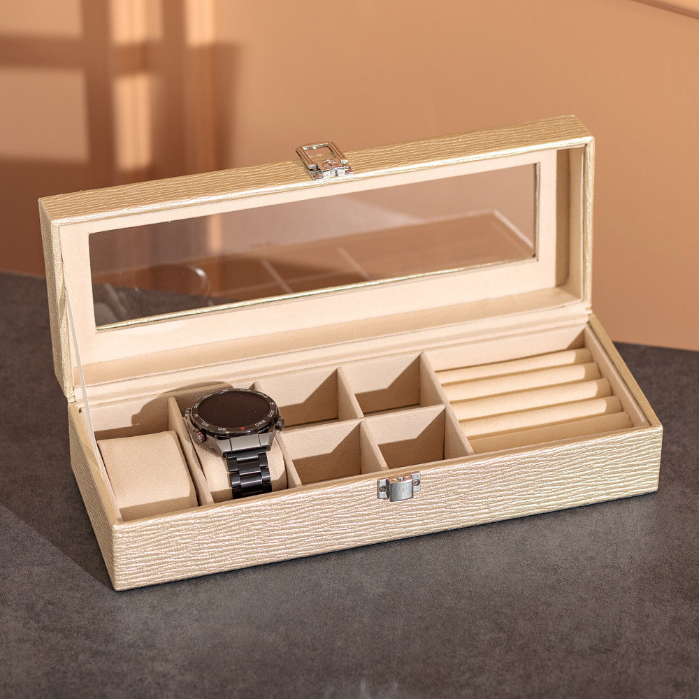 Шкатулка для украшений из эко кожи 31×11×8 см органайзер для ювелирных изделий HP-5-5BE Киев - изображение 7