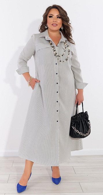 Стильне плаття в смужку (48) Київ - фото 1