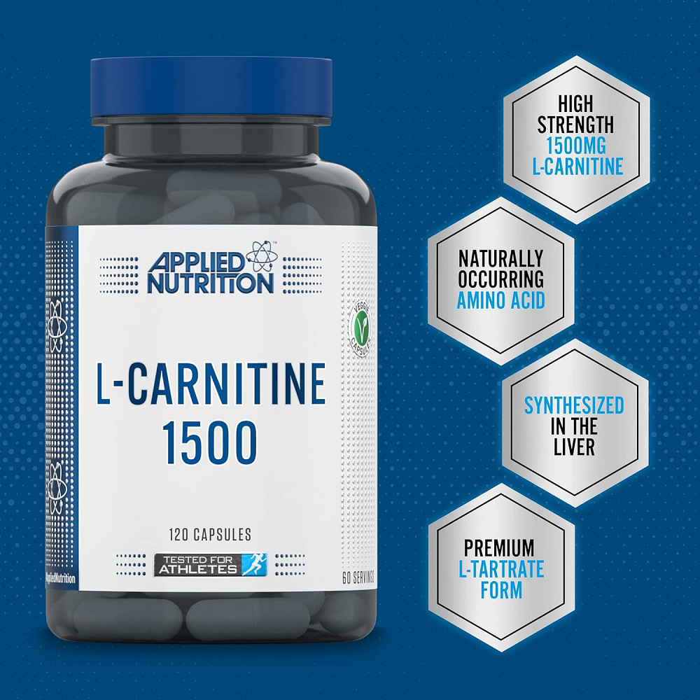 L-карнітин Applied Nutrition L-Carnitine 1500 mg 120 Capsules Луцьк - фото 3