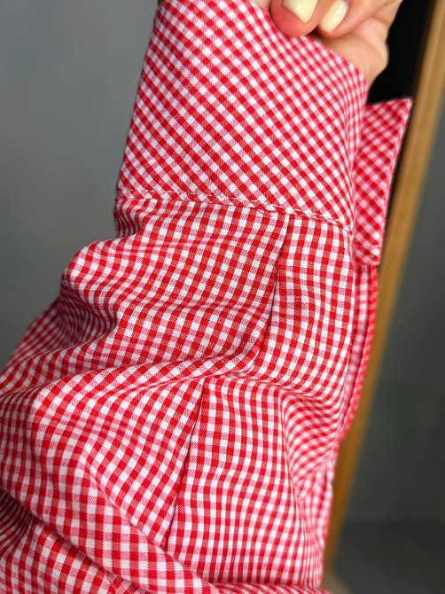 Сорочка жіноча Irel 2222 супер оверсайз в клітинку подовжена великі розміри червона, червоний, one size Київ - фото 15
