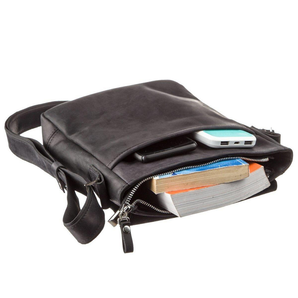 Сумка мужская кожаная Черная (SHVIGEL) Киев - изображение 9