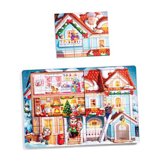 Пазл дитячий дерев'яний "Котячий будинок" (ПСД249) PSD249, 176 елементів Вінниця