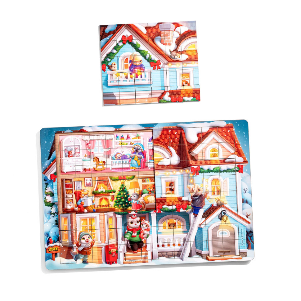 Пазл дитячий дерев'яний "Котячий будинок" (ПСД249) PSD249, 176 елементів Вінниця - фото 3