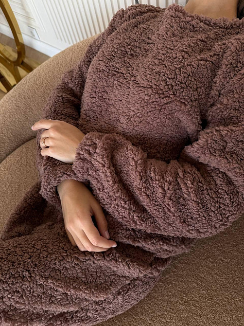 Жіноча махрова піжама з тканини Teddy Шоколад 42/46 Харків - фото 7