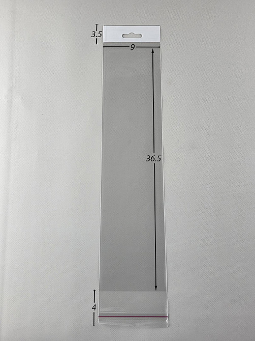 Пакети з липкою стрічкою і европодвесом 9см 36,5 см 25мк (1000 шт) Харків - фото 3