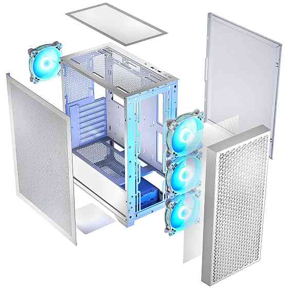 Корпус LogicConcept DART PRO ARGB MIDI WHITE MESH fans 4x120mm без БЖ ATX Вінниця