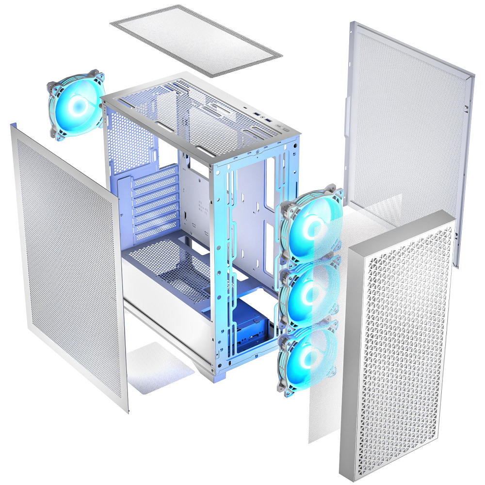 Корпус LogicConcept DART PRO ARGB MIDI WHITE MESH fans 4x120mm без БЖ ATX Вінниця - фото 5
