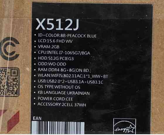 ASUS VivoBook X512J i7-1065G7, 16GB RAM, 512GB SSD, MX330. Киев