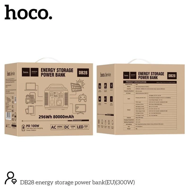 Портативна зарядна станція Hoco DB28 80000mAh (300W) Серо-червона Вінниця - фото 11