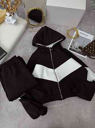 Женский теплый костюм из качественной тринитки на флисе Шоколадный, 46/48 Одесса