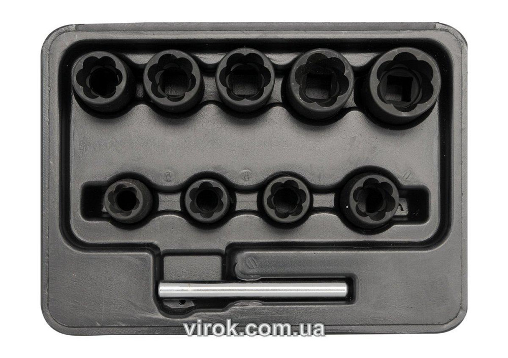 Набір головок для видалення зломаних гвинтів YATO : квадрат 3/8", h= 10 мм. 1 (Шт/Набір) [20] Одеса - фото 1