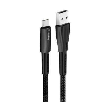 Дата кабель USB 2.0 AM to Type-C 1.0m zinc alloy + led black ColorWay (CW-CBUC035-BK) Вінниця