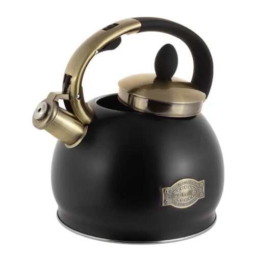 Чайник 2,7л нержавіюча сталь зі свистком з ручкою "soft-touch" (ручка:чорний) 852 KAMILLE Житомир - фото 10