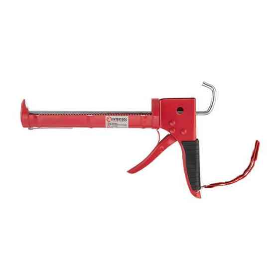 Пистолет для выдавливания силикона, 300 мл, прорезиненная рукоятка INTERTOOL HT-0023 Киев