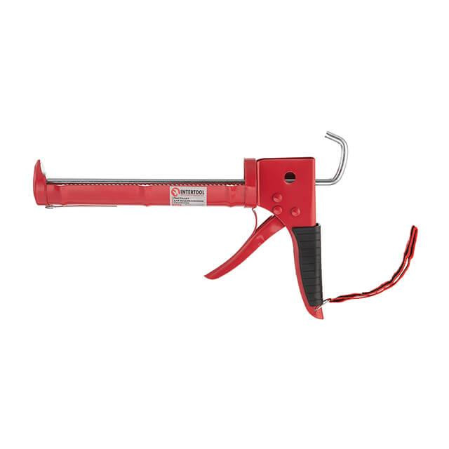 Пистолет для выдавливания силикона, 300 мл, прорезиненная рукоятка INTERTOOL HT-0023 Киев - изображение 3