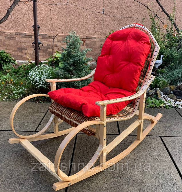 Крісло-гойдалка букова, плетена з лози Київ - фото 5