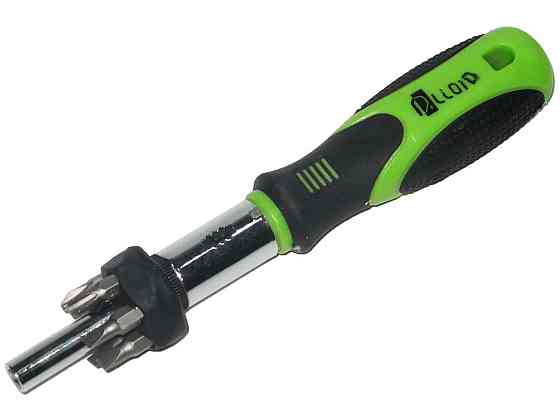 Отвертка реверсионная 7 насадок/трещетка Alloid (ОУ-7П) Винница