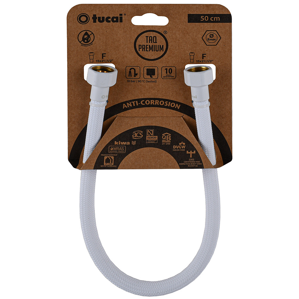 Шланг водяний TUCAI TAQ PREMIUM GRIF 1/2″x1/2″ BВ 0,5м.АНТИКОР. ACB HG-1212-500  (Білий Мат) 209973 Луцк - изображение 1