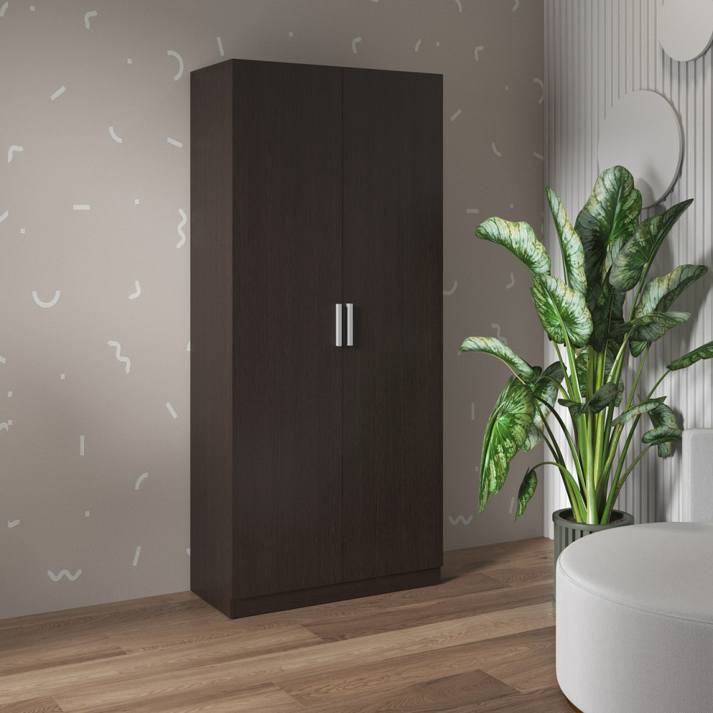 Шафа VAYS M-35 Венге Темний, 2-дверна, з полицями, ЛДСП, 80×37×181 см - для дому, офісу, спальні Львів - фото 3