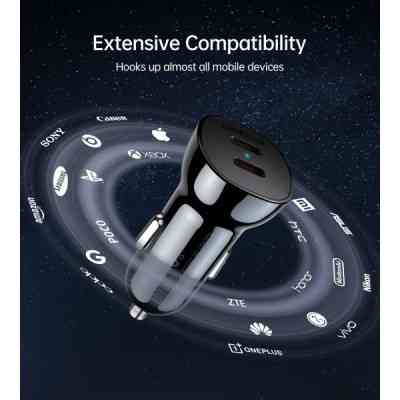 Зарядний пристрій Choetech car 2хUSB-C 40W PD black (TC0008-BK) Вінниця