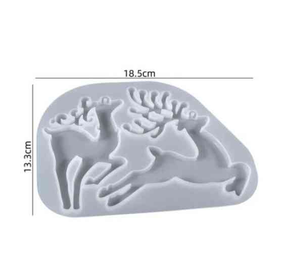 Новогодний молд Олени 133 на 185 мм серый Киев