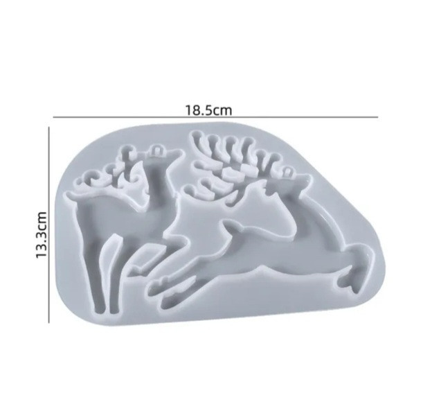 Новогодний молд Олени 133 на 185 мм серый Киев - изображение 2