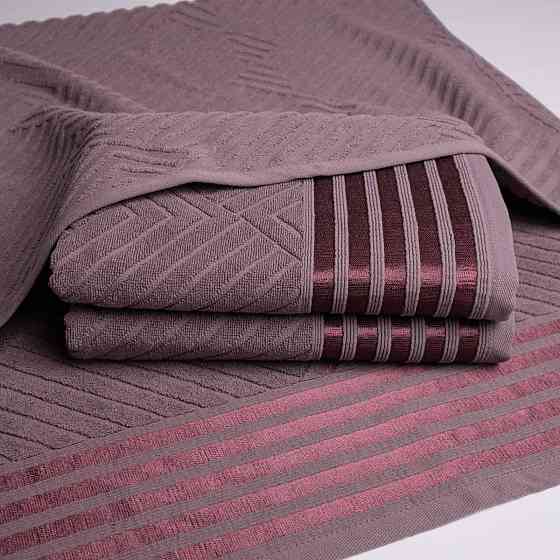 Комплект махровых полотенец SOFT 2шт GM Textile 50х90см, 70х140см 500г/м2 (Виноградный) Сумы