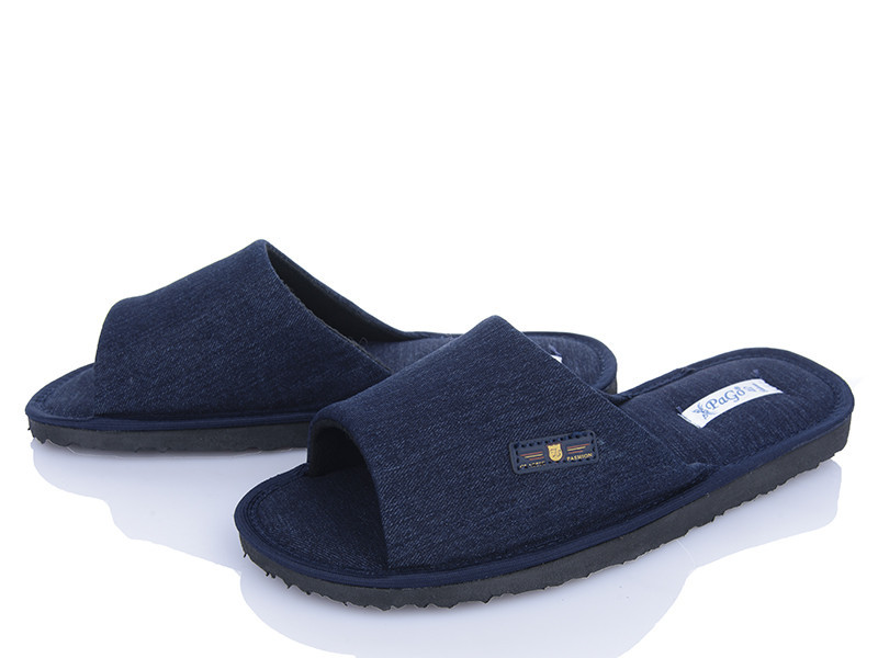 Тапочки чоловічі домашні PaGo відриті з легкою підошвою "Класик" сині джинс Одеса - фото 17