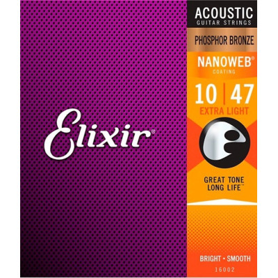 Струны для гитары Elixir 16002 Nanoweb Phosphor Bronze Acoustic Extra Light (10-47) (240661) Винница - изображение 1