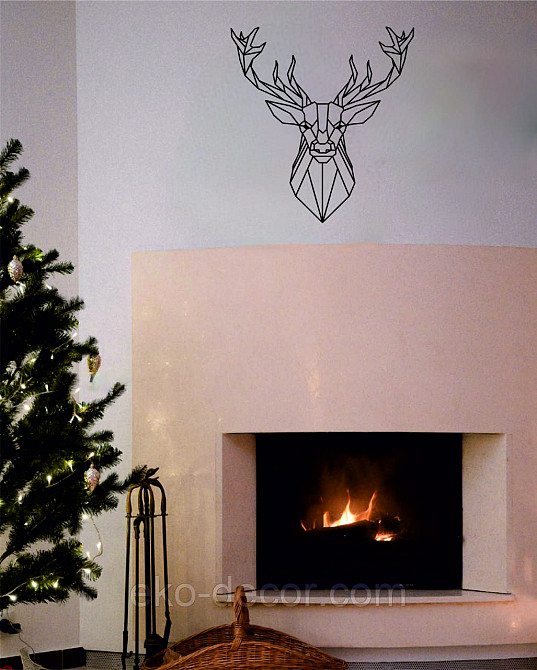 Декоративное настенное Панно «Олень», Декор на стену 90*84 см, Черный Киев - изображение 7