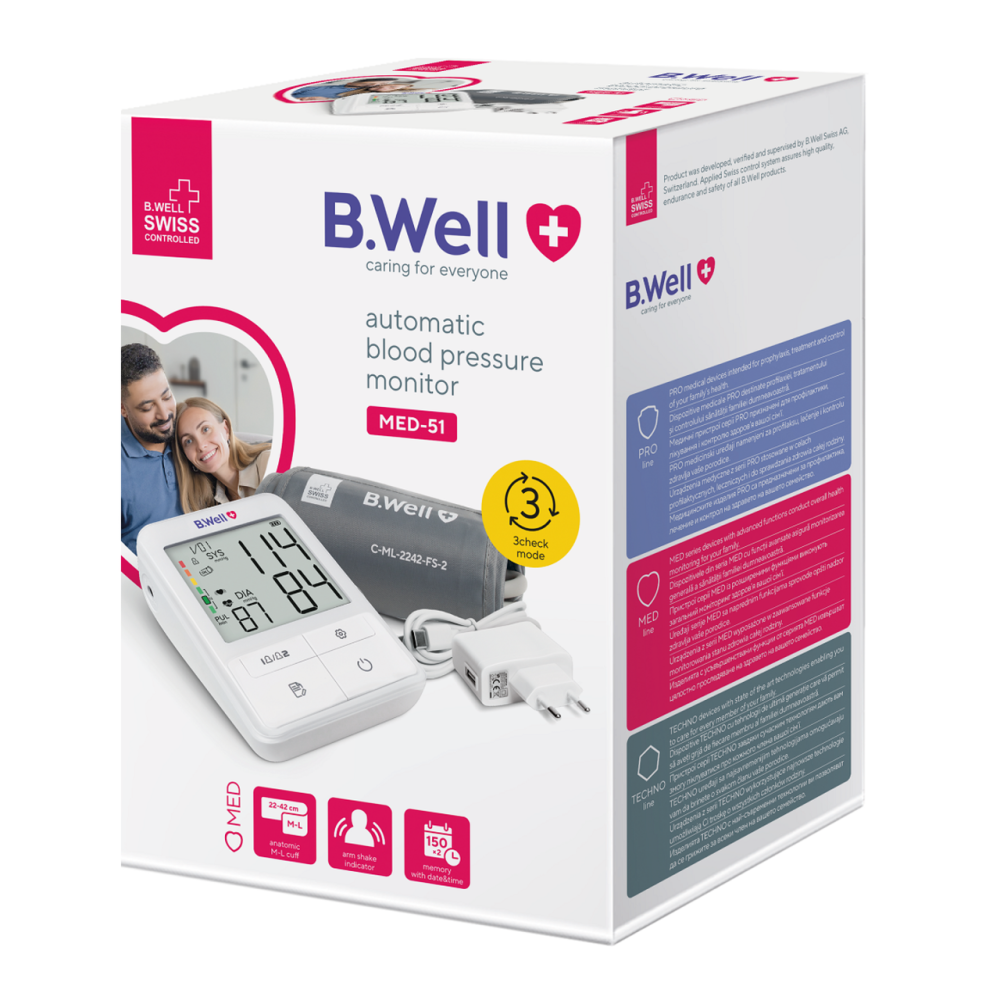 Автоматический тонометр B.Well MED-51 (без адаптера) Днепр - изображение 5