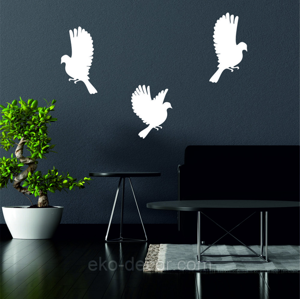 Декоративное настенное Панно «Птичка» Декор на стену(цена за 1шт) 30*16 см, Белый Киев - изображение 4