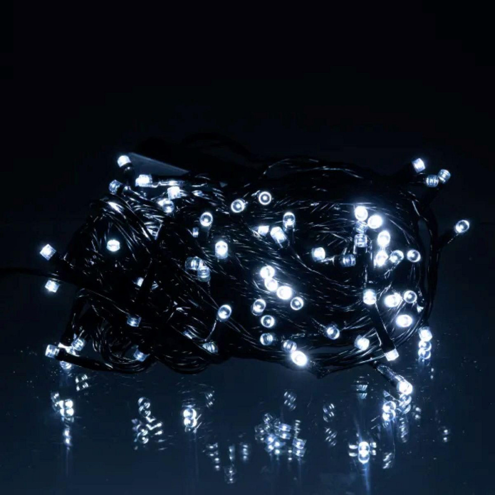 Гірлянда новорічна 10 м, 120 LED, чорний провід, біла Київ - фото 2