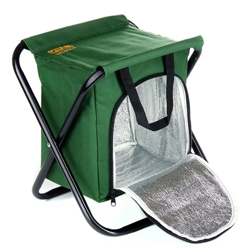 Стілець розкладний без спинки + термосумка-рюкзак 28*35*43см (профіль19мм) стальний каркас СИЛА Житомир