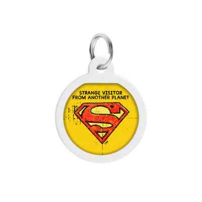 Адресник для животных WAUDOG Smart ID с QR паспортом "Супермен винтаж" круг 30 мм (230-1011) Винница