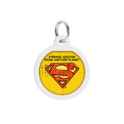 Адресник для животных WAUDOG Smart ID с QR паспортом "Супермен винтаж" круг 30 мм (230-1011) Винница - изображение 2