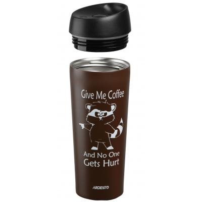 Термочашка Ardesto Coffee Time Raccoon 450 мл Brown (AR2645DML) Вінниця - фото 2